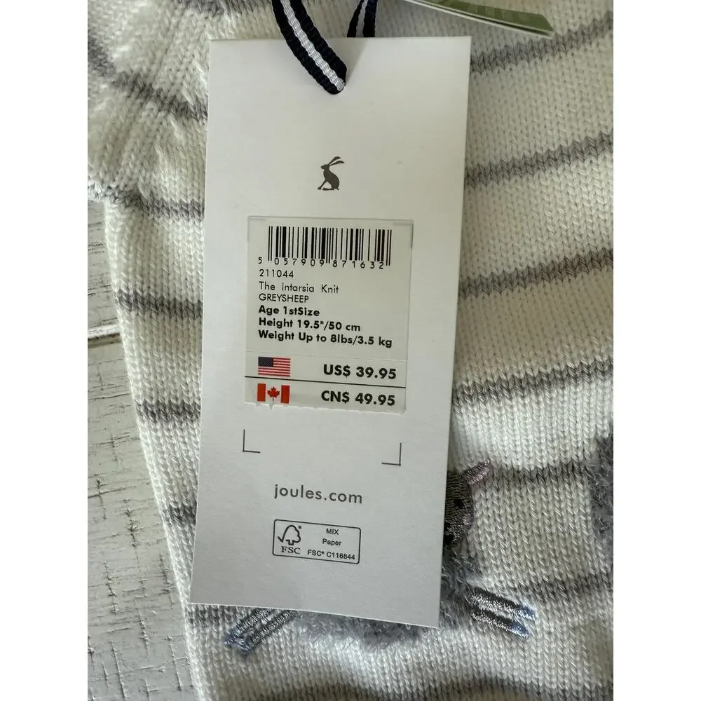 Joules Baby White Grayship The Intarsia Knit Jumper Size Newborn